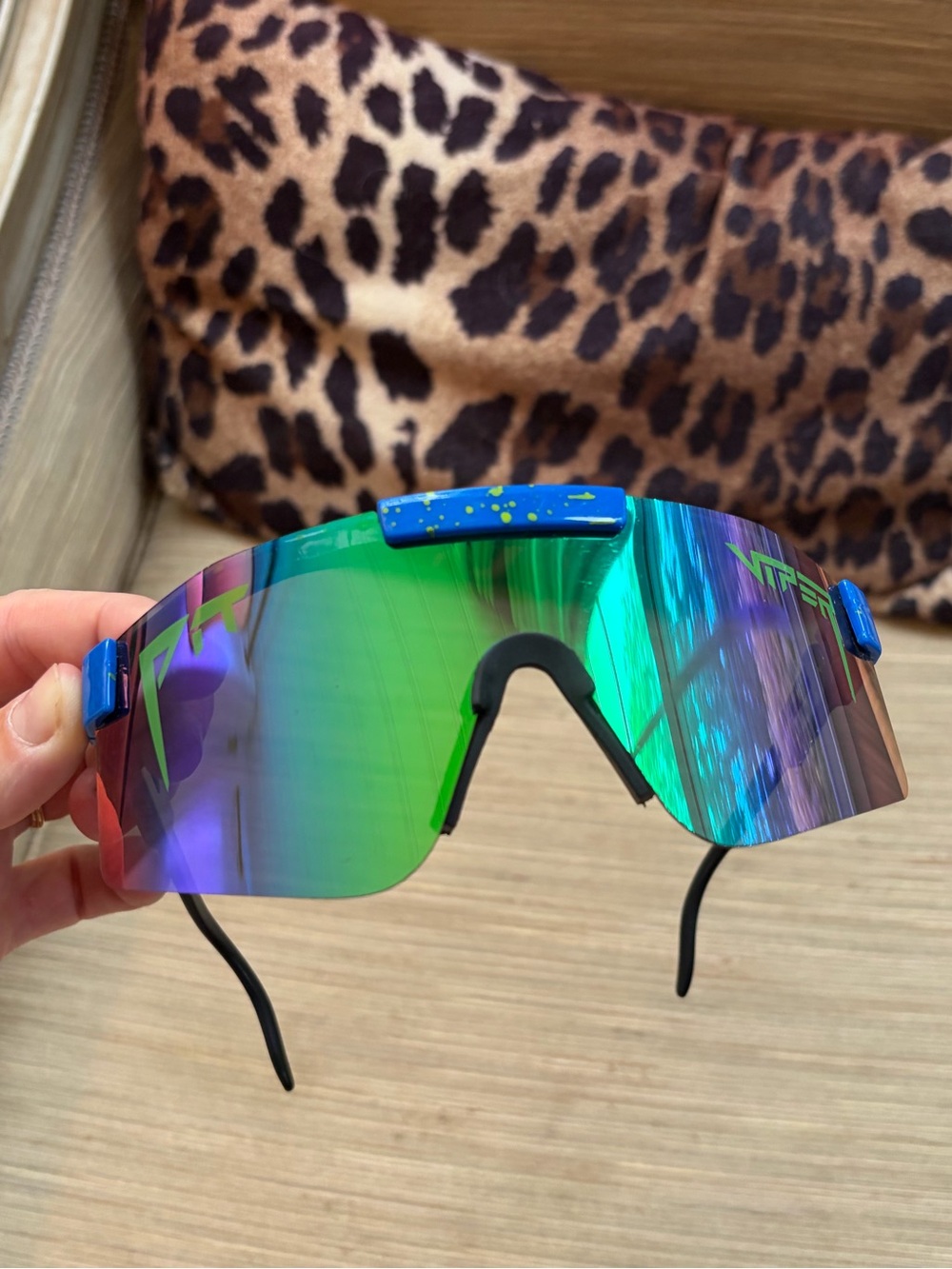 Pit Viper - Mirrored Shield Sports Sunglasses in Green-Blue Fade